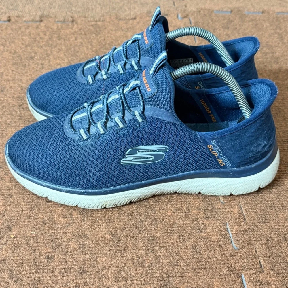 Skechers Hands Free Slip-ins Ultra Flex 3.0 Smooth‎ Step Navy Mens 7.5 Wide Fit